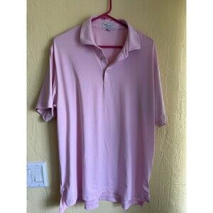 Men's Peter Millar Summer Comfort Pink Polo Golf Shirt Sz L 100% Cotton